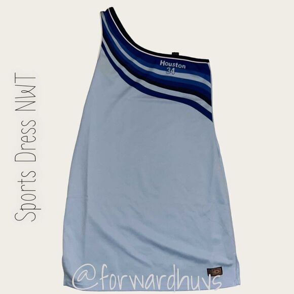 Soho Babe Hardball Classic Sports One Shoulder Dress Size Large - Picture 5 of 13